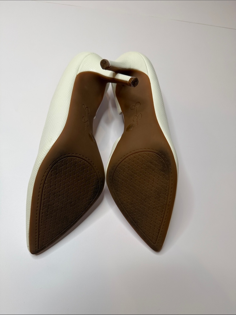 Jessica Simpson Ivory Textured Pointed-Toe Pumps - Picture 6 of 6